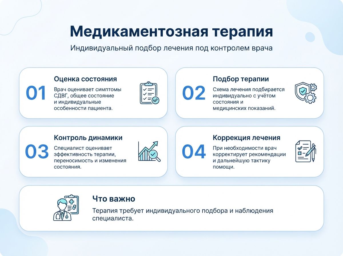 Лечение СДВГ в Коврове у детей и взрослыхинфографика